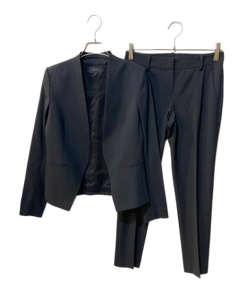 theory（セオリー）theory (セオリー) ノーカラージャケットセットアップ ネイビー サイズ:0(パンツ00)の古着・服飾アイテム