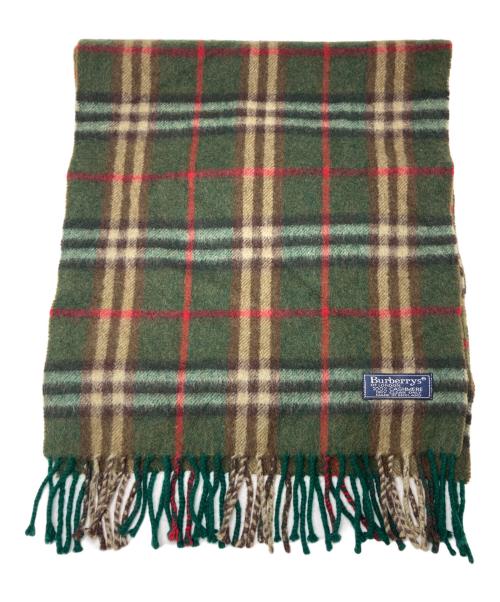 Burberry's（バーバリー）Burberry's (バーバリーズ) カシミヤ100％マフラー オリーブの古着・服飾アイテム