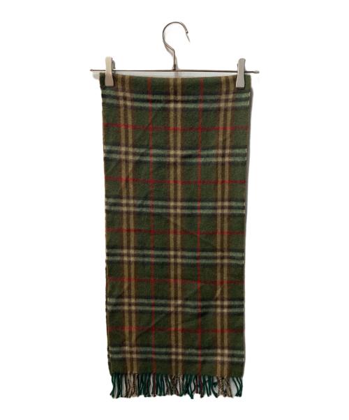 Burberry's（バーバリー）Burberry's (バーバリーズ) カシミヤ100％マフラー オリーブの古着・服飾アイテム