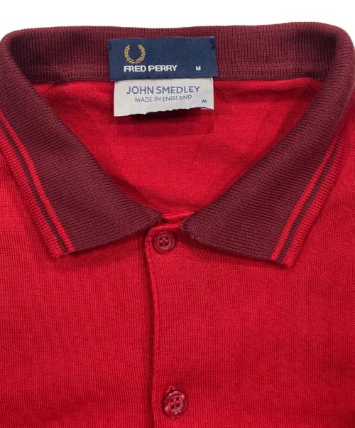 FRED PERRY（フレッドペリー）FRED PERRY (フレッドペリー) JOHN SMEDLEY (ジョンスメドレー) ポロシャツ レッド サイズ:Mの古着・服飾アイテム
