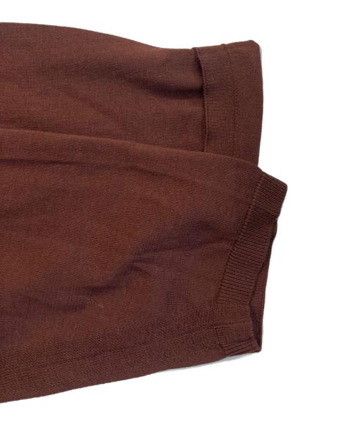 ATON（エイトン）ATON (エイトン) 良質 コットン クルーネック ハイゲージ ニット ブラウン サイズ:02の古着・服飾アイテム