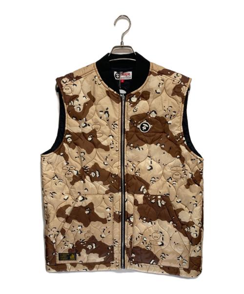Aape BY A BATHING APE（エーエイプ バイ アベイシングエイプ）Aape BY A BATHING APE (エーエイプ バイ アベイシングエイプ) キルティングベスト ベージュ サイズ:XLの古着・服飾アイテム