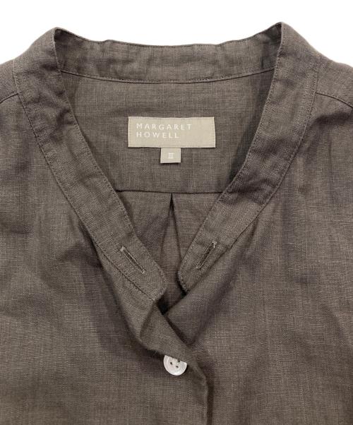 MARGARET HOWELL（マーガレットハウエル）MARGARET HOWELL (マーガレットハウエル) リネンシャツ ブラウン サイズ:3の古着・服飾アイテム