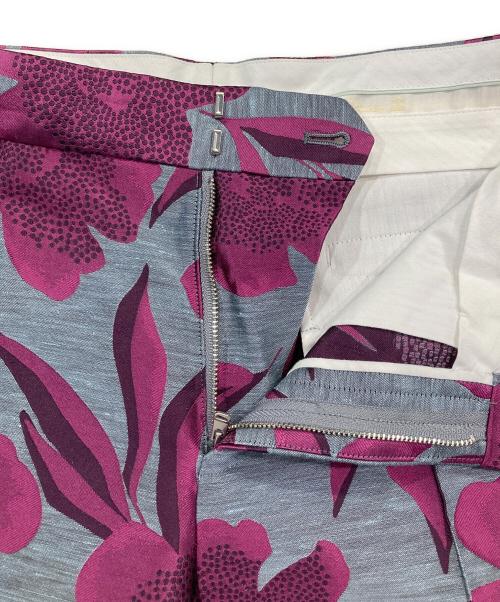 DRAWER（ドゥロワー）DRAWER (ドゥロワー) フラワージャカードステッチパンツ パープル サイズ:40の古着・服飾アイテム