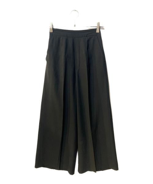 ENFOLD（エンフォルド）ENFOLD (エンフォルド) Comfotable Twill センタープレスワイドゴムTROUSERS ブラック サイズ:36の古着・服飾アイテム