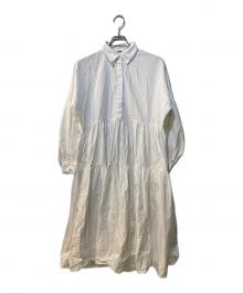 Mila Owen（ミラオーウェン）の古着「シャツ衿ティアードワンピース」｜ホワイト