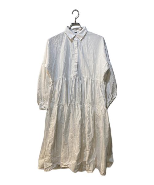 Mila Owen（ミラオーウェン）Mila Owen (ミラオーウェン) シャツ衿ティアードワンピース ホワイト サイズ:1の古着・服飾アイテム