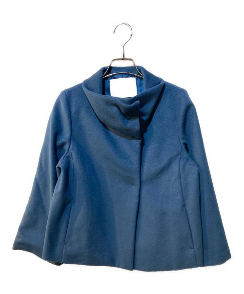 ANAYI（アナイ）ANAYI (アナイ) アンゴラビーバー 袖フレアコート ブルー サイズ:36 未使用品の古着・服飾アイテム