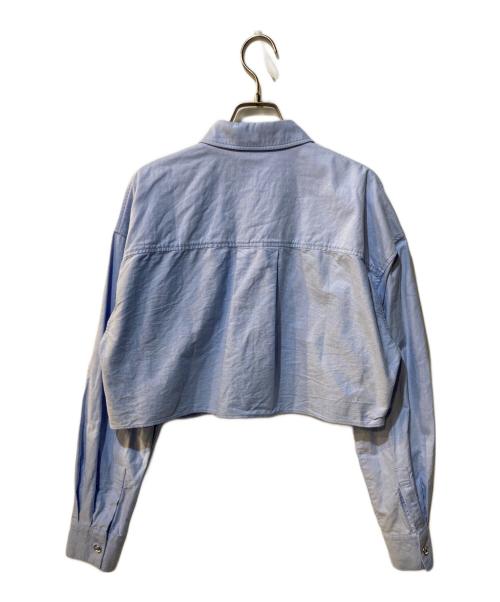 Spick and Span（スピックアンドスパン）Spick and Span (スピックアンドスパン) ビジュークロップドピンタックシャツ スカイブルー サイズ:Freeの古着・服飾アイテム