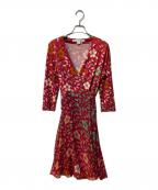 DIANE VON FURSTENBERGダイアンフォンファステンバーグ）の古着「シルク100％総柄ガウンワンピース」｜レッド