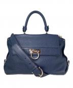 Salvatore Ferragamoサルヴァトーレ フェラガモ）の古着「ソフィア ガンチーニレザー2WAYバッグ」｜ネイビー
