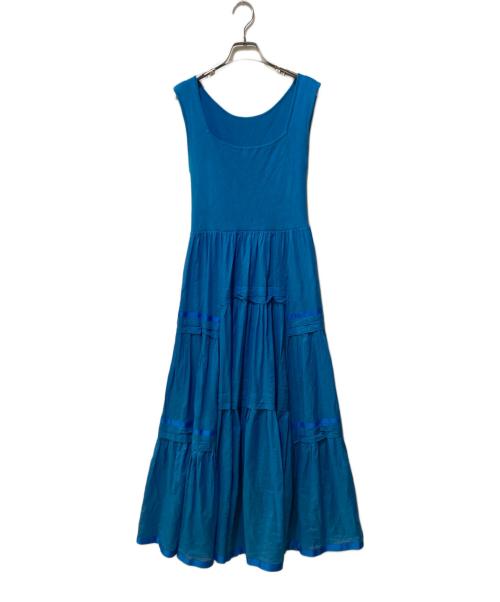 FRAY ID（フレイ アイディー）FRAY ID (フレイ アイディー) ニットコンビタックティアードワンピ ブルー サイズ:Freeの古着・服飾アイテム