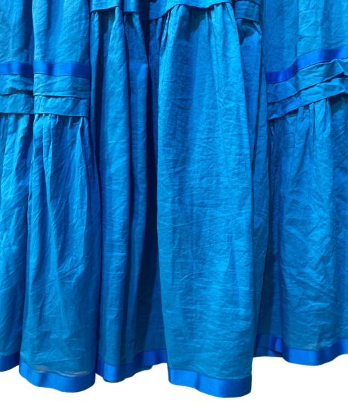 FRAY ID（フレイ アイディー）FRAY ID (フレイ アイディー) ニットコンビタックティアードワンピ ブルー サイズ:Freeの古着・服飾アイテム