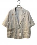 HUMAN WOMANヒューマンウーマン）の古着「ポプリンワッシャーハーフジャケット」｜ベージュ