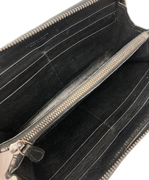 BOTTEGA VENETA（ボッテガベネタ）BOTTEGA VENETA (ボッテガベネタ) イントレチャート ラウンドジップウォレット ブラックの古着・服飾アイテム