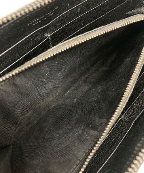 BOTTEGA VENETA（ボッテガベネタ）BOTTEGA VENETA (ボッテガベネタ) イントレチャート ラウンドジップウォレット ブラックの古着・服飾アイテム