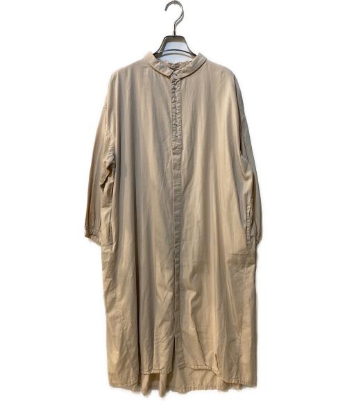 BROCANTE（ブロカント）BROCANTE (ブロカント) コットンレーヨンヴィンテージクロス バロンロンワンピース ベージュ サイズ:2の古着・服飾アイテム