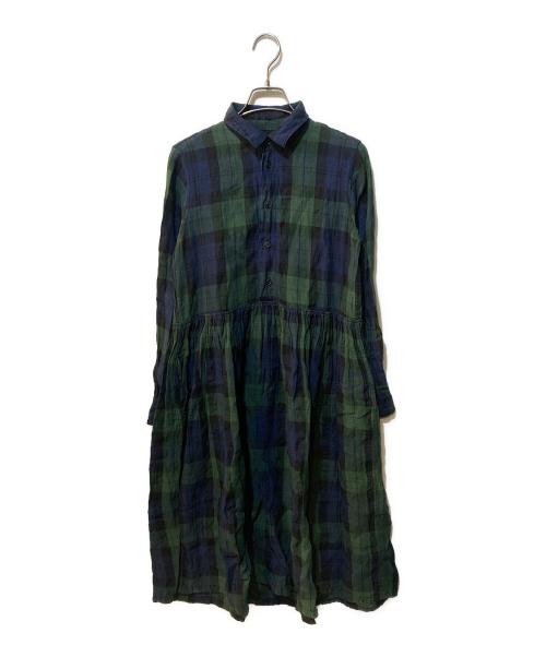 R&D.M.Co-OLDMAN'S TAILOR（オールドマンズテイラー）R&D.M.Co-OLDMAN'S TAILOR (オールドマンズテイラー) リネンワンピース グリーン サイズ:Mの古着・服飾アイテム