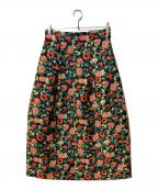 DEPAREILLEデパリエ）の古着「FLOWER JACQUARD SKIRT」｜ブラック