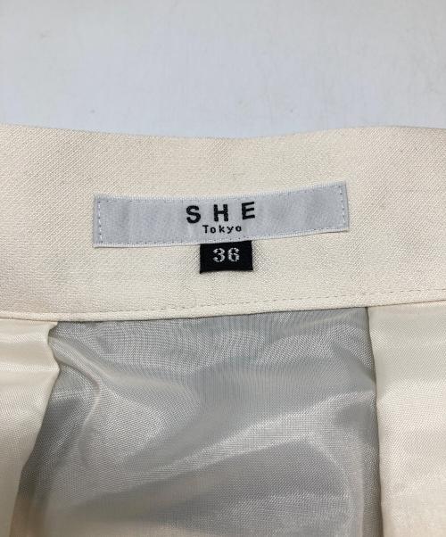 SHE TOKYO（シートーキョー）SHE TOKYO (シートーキョー) Anna Silk Big Border ホワイト×ブラック サイズ:36の古着・服飾アイテム