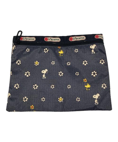 LeSportsac（レスポートサック）LeSportsac (レスポートサック) PEANUTS (ピーナッツ) 総柄ハンドバッグ ブラックの古着・服飾アイテム