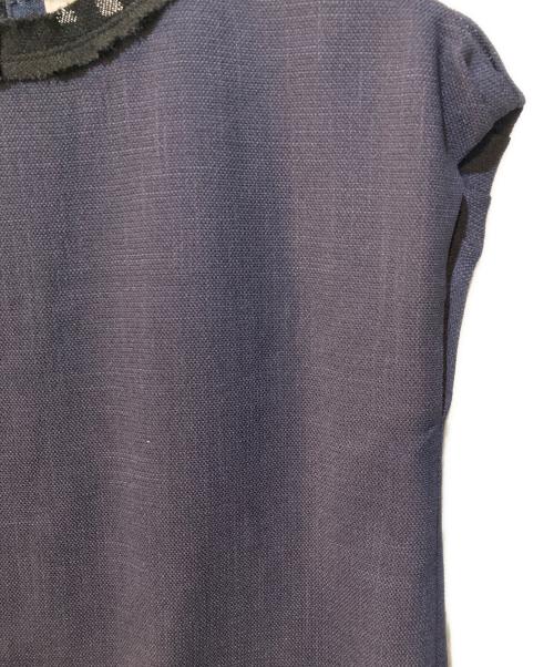 BALLSEY（ボールジィ）BALLSEY (ボールジィ) ポリエステルレーヨンカラミ フレンチスリーブブラウス ネイビー サイズ:36の古着・服飾アイテム