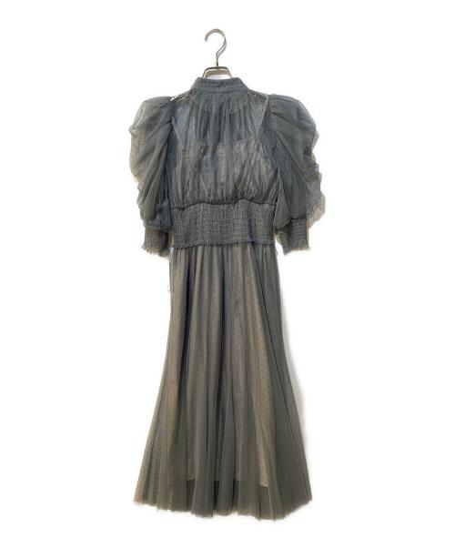 Snidel（スナイデル）Snidel (スナイデル) ドットチュールドレス ブルー 未使用品の古着・服飾アイテム