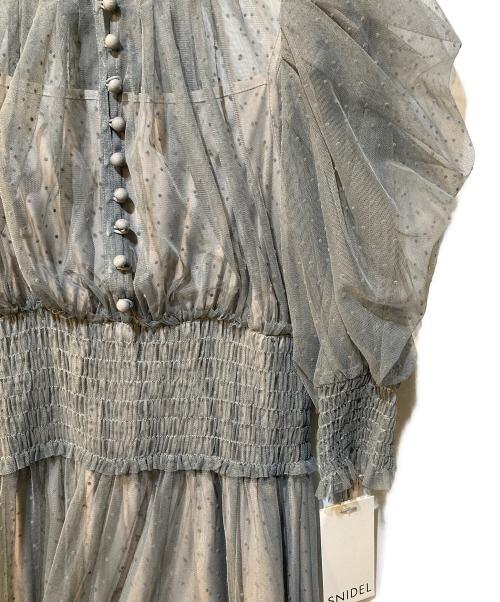 Snidel（スナイデル）Snidel (スナイデル) ドットチュールドレス ブルー 未使用品の古着・服飾アイテム