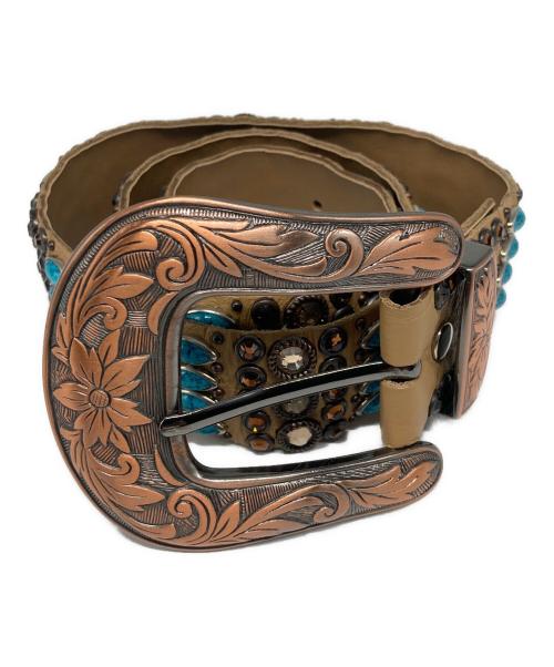 Kippys（キッピーズ）Kippys (キッピーズ) スタッズベルト ターコイズ サイズ:81ｃｍ（W32）の古着・服飾アイテム