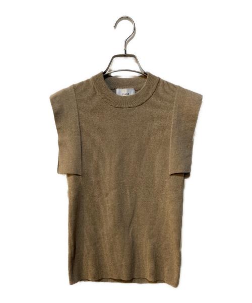 CLANE（クラネ）CLANE (クラネ) SQUARE SLEEVE KNIT TOPS ブラウン サイズ:1の古着・服飾アイテム