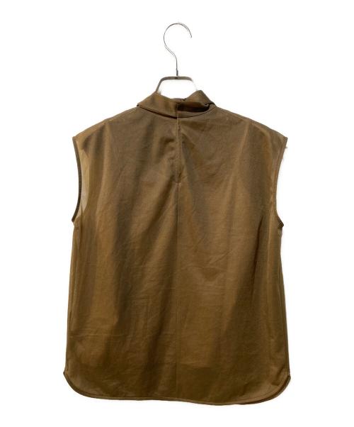 anuans（アニュアンス）anuans (アニュアンス) ボウタイシアーカットトップス ブラウン サイズ:Freeの古着・服飾アイテム