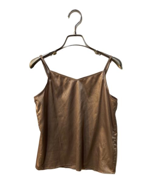anuans（アニュアンス）anuans (アニュアンス) ボウタイシアーカットトップス ブラウン サイズ:Freeの古着・服飾アイテム