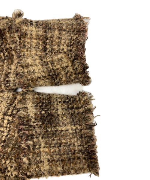 CLANE（クラネ）CLANE (クラネ) NO COLOR TWEED JACKET ノーカラー ツイード ジャケット ブラウン サイズ:2の古着・服飾アイテム