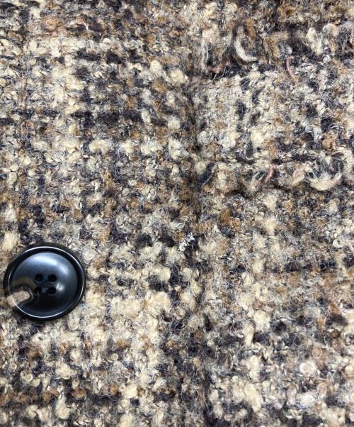 CLANE（クラネ）CLANE (クラネ) NO COLOR TWEED JACKET ノーカラー ツイード ジャケット ブラウン サイズ:2の古着・服飾アイテム