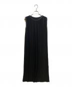 MM6 Maison Margielaエムエムシックスメゾンマルジェラ）の古着「プリーツノースリーブワンピース」｜ブラック