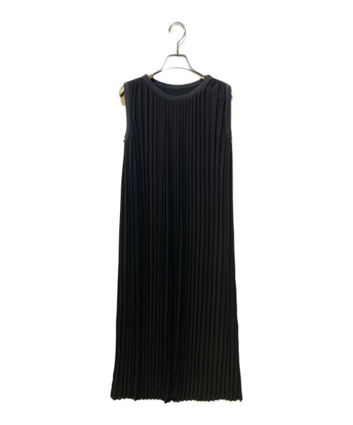 MM6 Maison Margiela（エムエムシックスメゾンマルジェラ）MM6 Maison Margiela (エムエムシックスメゾンマルジェラ) プリーツノースリーブワンピース ブラック サイズ:38の古着・服飾アイテム