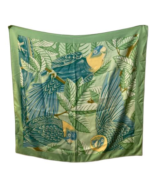 HERMES（エルメス）HERMES (エルメス) カレ90 les perroquets オウム グリーンの古着・服飾アイテム