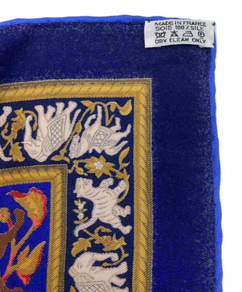 HERMES（エルメス）HERMES (エルメス) カレ90 CHASSE EN INDE インドの狩猟 ブルーの古着・服飾アイテム