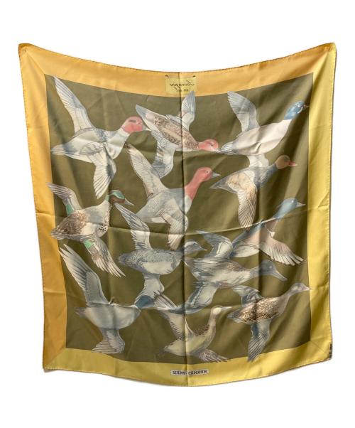 HERMES（エルメス）HERMES (エルメス) カレ90 海を渡る鳥の群れ イエローの古着・服飾アイテム