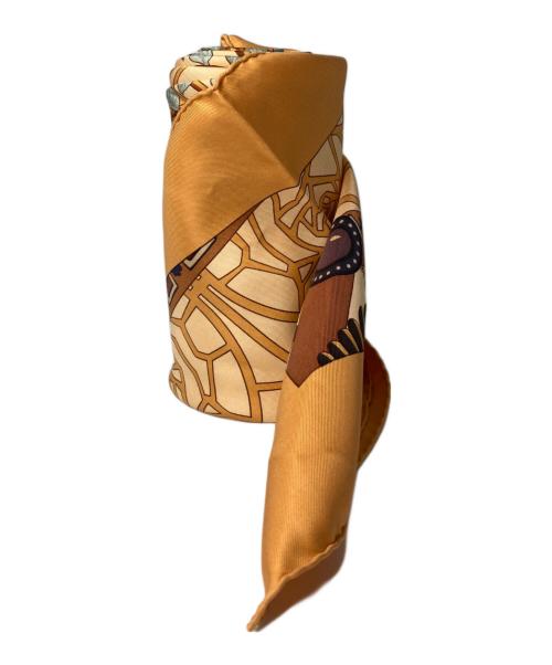 HERMES（エルメス）HERMES (エルメス) カレ90 AXIS MUNDI 世界の中心軸 オレンジの古着・服飾アイテム