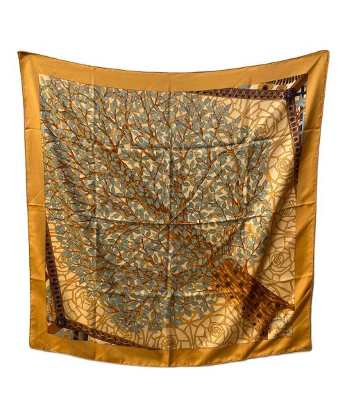 HERMES（エルメス）HERMES (エルメス) カレ90 AXIS MUNDI 世界の中心軸 オレンジの古着・服飾アイテム