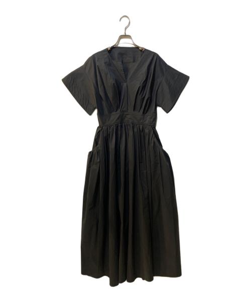 ELENDEEK（エレンディーク）ELENDEEK (エレンディーク) キーネックタックギャザーワンピース ブラック サイズ:02の古着・服飾アイテム