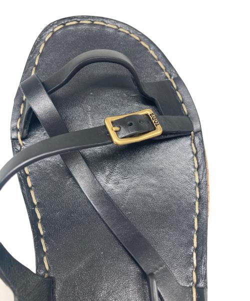 TOD'S（トッズ）TOD'S (トッズ) レザーアンクルストラップサンダル ブラック サイズ:35の古着・服飾アイテム