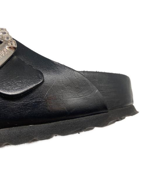 BIRKENSTOCK（ビルケンシュトック）BIRKENSTOCK (ビルケンシュトック) Manolo Blahnik (マノロブラニク) ボストンレザーサンダル ブラック サイズ:23㎝の古着・服飾アイテム