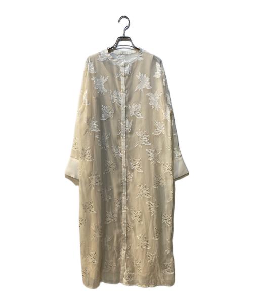 CAPRICIEUX LE'MAGE（カプリシューレマージュ）CAPRICIEUX LE'MAGE (カプリシューレマージュ) バンドカラーワンピース アイボリー サイズ:Free 未使用品の古着・服飾アイテム