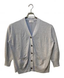 HUMAN WOMAN（ヒューマンウーマン）の古着「ペーパーヤーンミドル丈カーディガン」｜ブルー