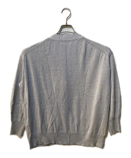 HUMAN WOMAN（ヒューマンウーマン）HUMAN WOMAN (ヒューマンウーマン) ペーパーヤーンミドル丈カーディガン ブルー サイズ:Ｍの古着・服飾アイテム