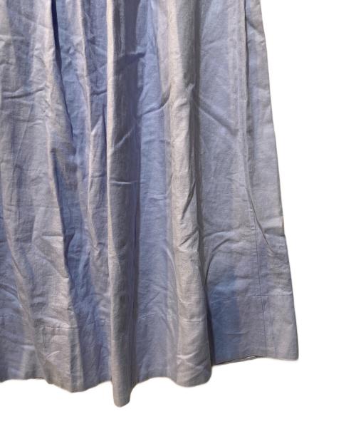 HUMAN WOMAN（ヒューマンウーマン）HUMAN WOMAN (ヒューマンウーマン) コットンヘンプサテンボリュームボックスタックスカート ブルー サイズ:Mの古着・服飾アイテム