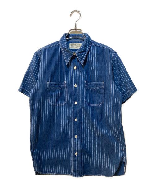 SUGAR CANE（シュガーケーン）SUGAR CANE (シュガーケーン) FICTION ROMANCE 8.5oz. WABASH STRIPE WORK SHIRT ネイビー サイズ:15の古着・服飾アイテム