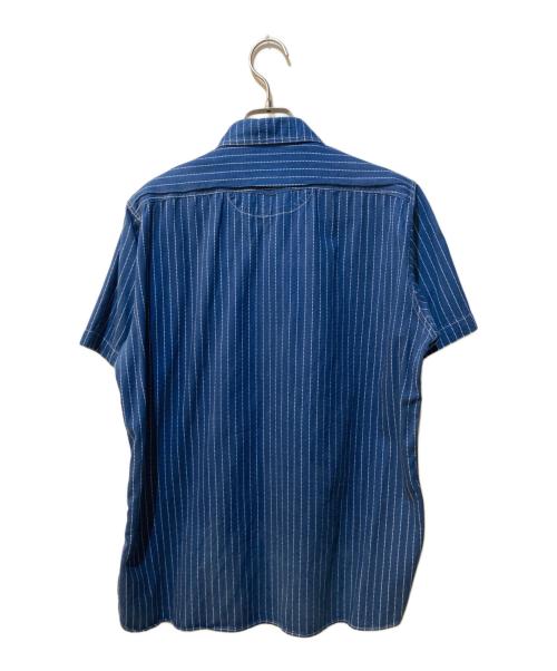 SUGAR CANE（シュガーケーン）SUGAR CANE (シュガーケーン) FICTION ROMANCE 8.5oz. WABASH STRIPE WORK SHIRT ネイビー サイズ:15の古着・服飾アイテム